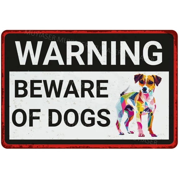 Beware Of Dogs Sign Jack Russell Beware Of Dog Sign Aluminum Metal Tin Signs Door Sign Warning Sign For Fence Gate Yard Home Wall Decor 8x12 Inch