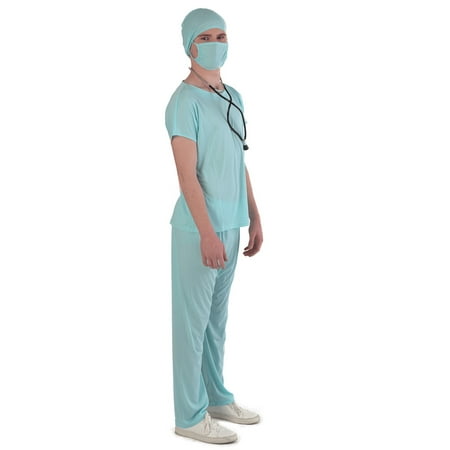 Blue Emergency Doctor Scrubs Halloween Costume-