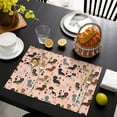 thumbnail image 4 of Black Cute Dachshund Dog and Wine Summer Placemats Table Placemats Set Of 4-Linen Kitchen Washable Placemats Table Mats 11.8"x17.7"Non-Slip Heat Resistant, 4 of 6