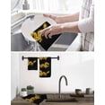thumbnail image 5 of Dragon Flames Kitchen Dish Towels for Drying Dishes Set of 2, Yellow Dragons Abstract Modern Art Waffle Weave Microfiber Hand Tea Bathroom Towels Quick Dry & Absorbent Towel 15.7x23.6, 5 of 7