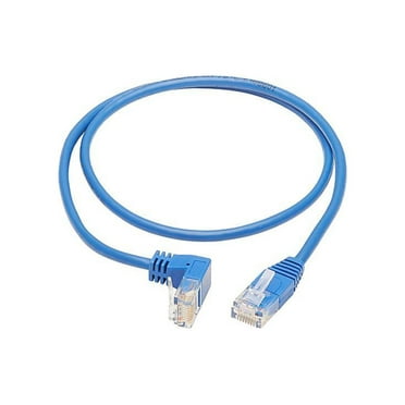 TRIPP LITE N204-S03-BL-DN 3 ft. Cat 6 Blue Down-Angle Cat6 Gigabit Molded Slim UTP Ethernet Cable (RJ45 Right-Angle Down M to RJ45 M)
