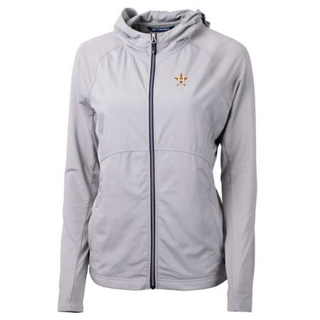 Women s Cutter & Buck Gray Houston Astros Adapt Eco Knit Full-Zip Jacket