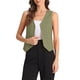 thumbnail image 1 of Chaleco sin mangas de botón y cuello en V para mujer INSPIRE CHIC, verde, talla M, 1 of 6