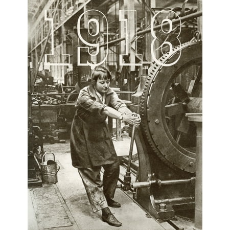 Take A Pic Women take over on the home front in 1918 From The Story of 25 Eventful Years in Pictures published 1935 Poster Print by Hilary Jane Morgan Design Pics ()