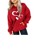 thumbnail image 5 of Cotton Hoodies Sweashirts for Boys Girls 3-14 Years Long Sleeve Cute Hearts Printed Valentines Outfits Gifts (7 Years, Red), 5 of 5