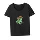 thumbnail image 5 of Camiseta de mujer de manga corta con cuello redondo, ropa sencilla, camiseta básica informal elegante, Tops de verano para caminar, ir de compras y vacaciones XL Yinane Camiseta para mujer, 5 of 8