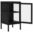 thumbnail image 2 of vidaXL Sideboard Black 38x35x70 cm Steel and Glass, 2 of 5