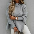 thumbnail image 2 of Vedolay Long Sweaters for Women 2023 Long Sleeve Loose Casual Knitwear Jumper Tunic Blouse Tops Grey,M, 2 of 2