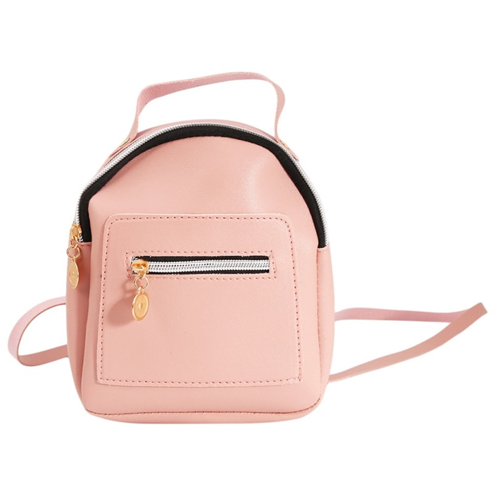 New Cute Mini Leather Backpack for Women Cute Casual Daypack Zippered