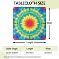thumbnail image 2 of Colorful Tie Dye Blossom Pattern Square Fitted Tablecloth with Elastic Edge,Square Table Cover,Washable Elastic Table Cover for Home Kitchen Party Decor 34"x34", 2 of 6