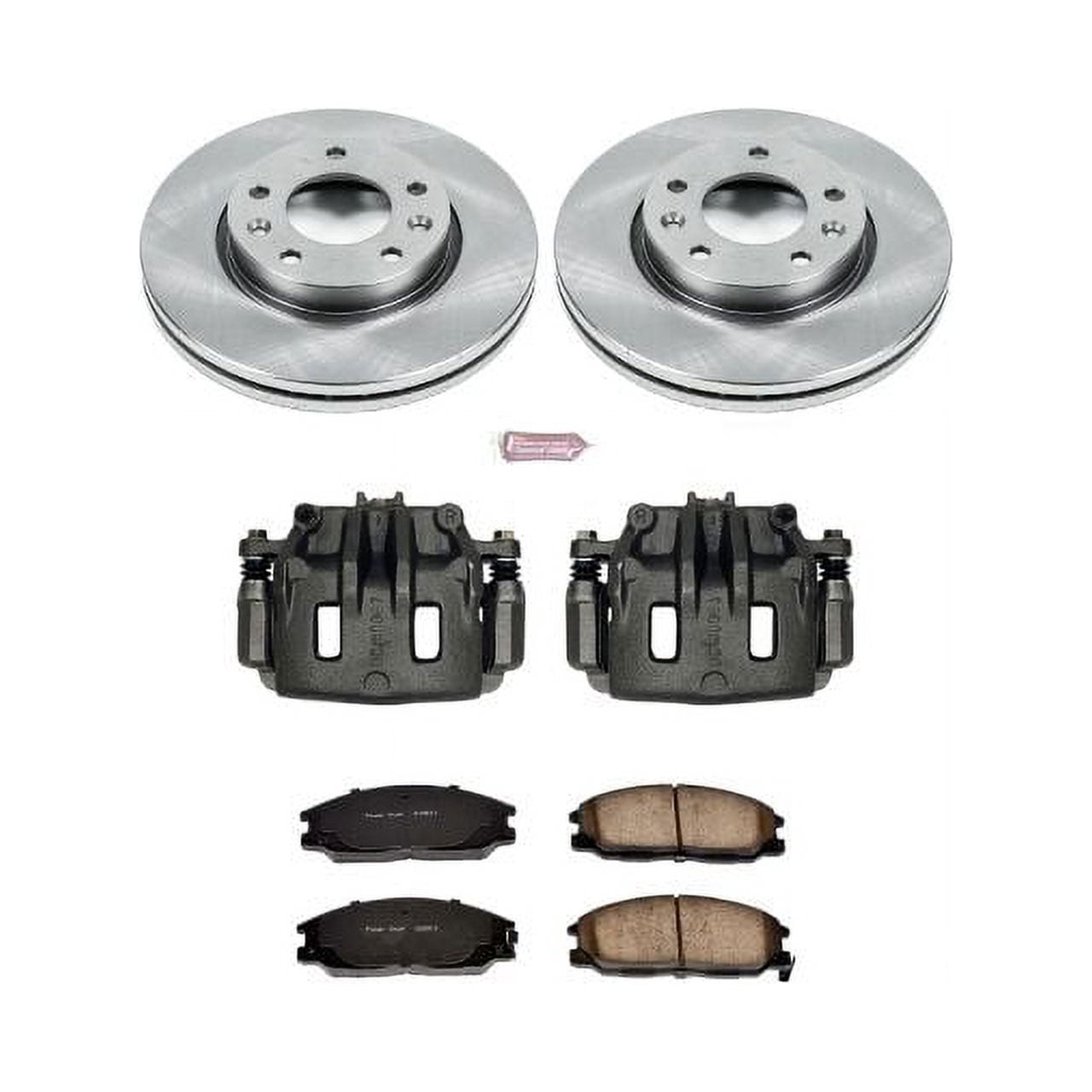 PowerStop Front Stock Replacement Brake Pad and Rotor Kit with Calipers Fits: KIA Select Models KCOE5252