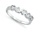 thumbnail image 4 of White Cubic Zirconia Heart Love Ring 925 Sterling Silver Thumb Band Jewelry Female Male Size 6, 4 of 4