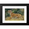 thumbnail image 2 of Wilhelm Kuhnert 14x11 Black Modern Framed Museum Art Print Titled - Tiger on the Alert, 2 of 5