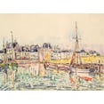 thumbnail image 2 of Signac, Paul 32x25 White Modern Wood Framed Museum Art Print Titled - Le Croisic II, 2 of 4