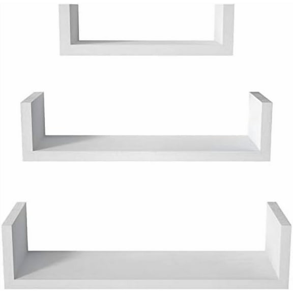 Floating Shelves Wall Mounted, Solid Wood Wall Shelves, White