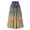 Khaki, variant on Women's Floral Maxi Skirt, Drawstring High Waist Tiered Pleated Skirt, Lightweight Flowy Boho Skirt for Summer, Vacation and Beach,Blue,L