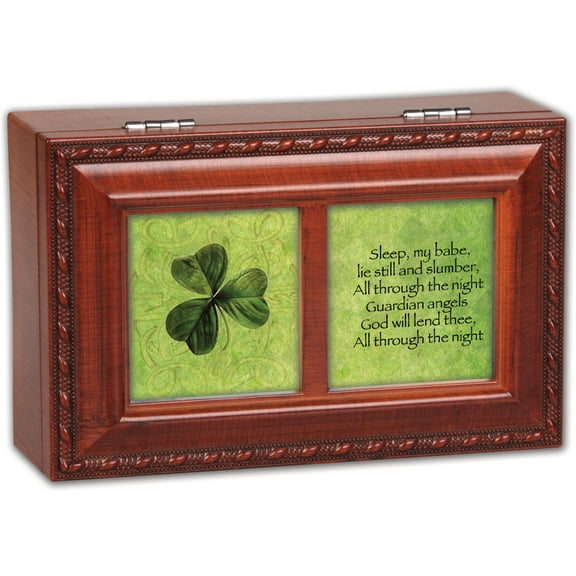 Guardian Angel Petite Woodgrain Music Box Plays "Irish Lullaby"