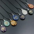thumbnail image 5 of Natural Teardrop Tree of Life Necklace Pendant Germstone Energy Crystal Healing, 5 of 6