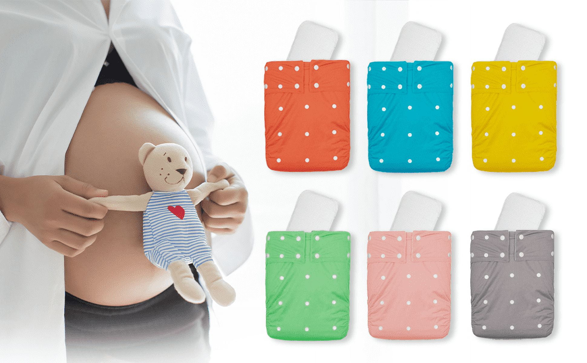 Kawaii Adult Cloth Diaper, Large, Unisex, Reusable, Incontinence Leak Proof, with Insert for Adults, 3 Pack
