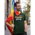 thumbnail image 2 of Celebrate Love Rainbow Text T-Shirt Men -Smartprints Designs, Male XX-Large, 2 of 4