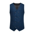 thumbnail image 1 of Mens Botón de la Camisa de la Moda Sólida Impresión Retro con Bolsillos, Tanques sin Mangas Blusa Poliéster, 1 of 9