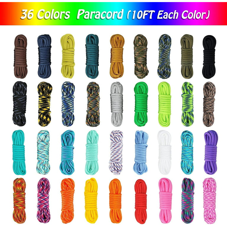 550 Paracord Combo Kit with Instruction Book - 36 Colors