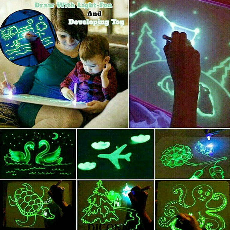 Light Drawing Board for Kids, Glow in Dark Painting Developing