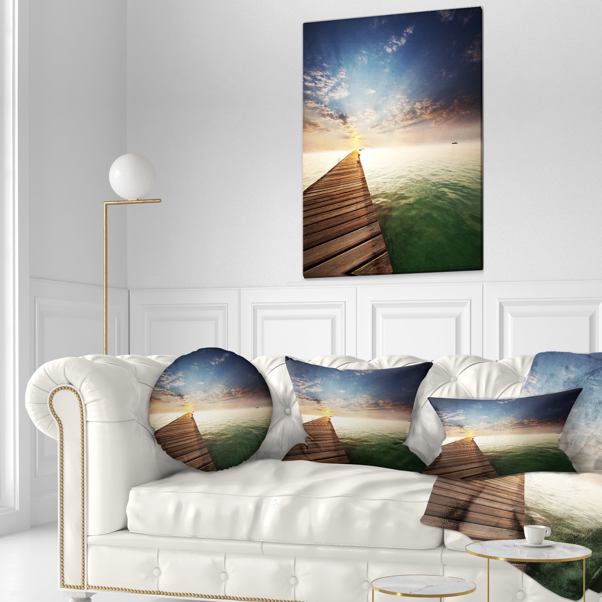 Designart 12" x 20" Multi-color Polyester Throw Pillow