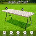 thumbnail image 6 of Rectangle Picnic Table Cloth, Elastic Waterproof Fitted Vinyl Tablecloth for 4 FT Tables, Flannel Backed Buffalo Plaid Table Covers for Dining, Camping, Outdoor (Black and White, 30" x 48"), 6 of 7