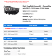 thumbnail image 2 of Right Headlight Assembly - Compatible with 2017 - 2020 IS300 Sedan 2018 2019, 2 of 2