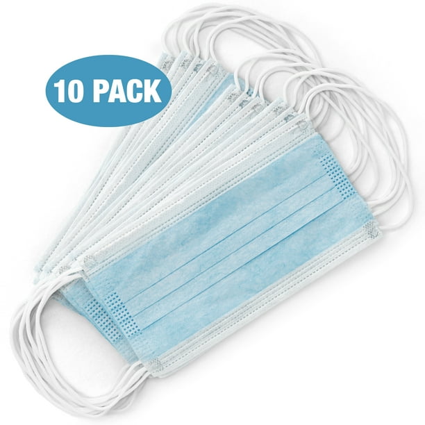 Download 10 Pack Disposable Face Masks 3 Ply Single Use With Ear Loops Walmart Com Walmart Com PSD Mockup Templates