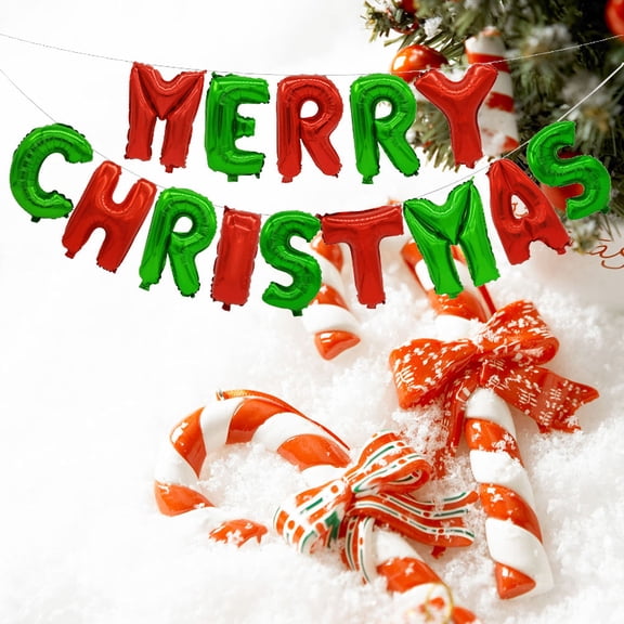 CTIRCHIU Christmas Party Decorations Foil Balloons Merry Christmas Banner Safe Material