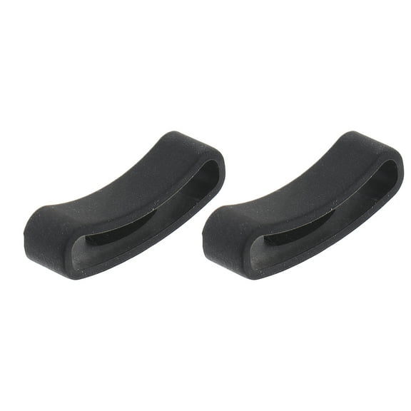 2pcs Rubber Anti-Fall Buckle Ring Loop Keeper Holder For Smart Bracelet Watch Band (Black)