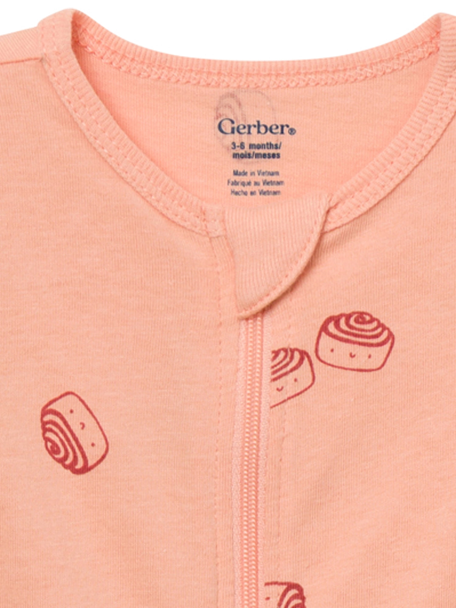 Gerber Baby Neutral Sleep N´ Play 2-Way Zipper Footed Pajamas, 4-Pack, Sizes, Newborn - 6/9 Months