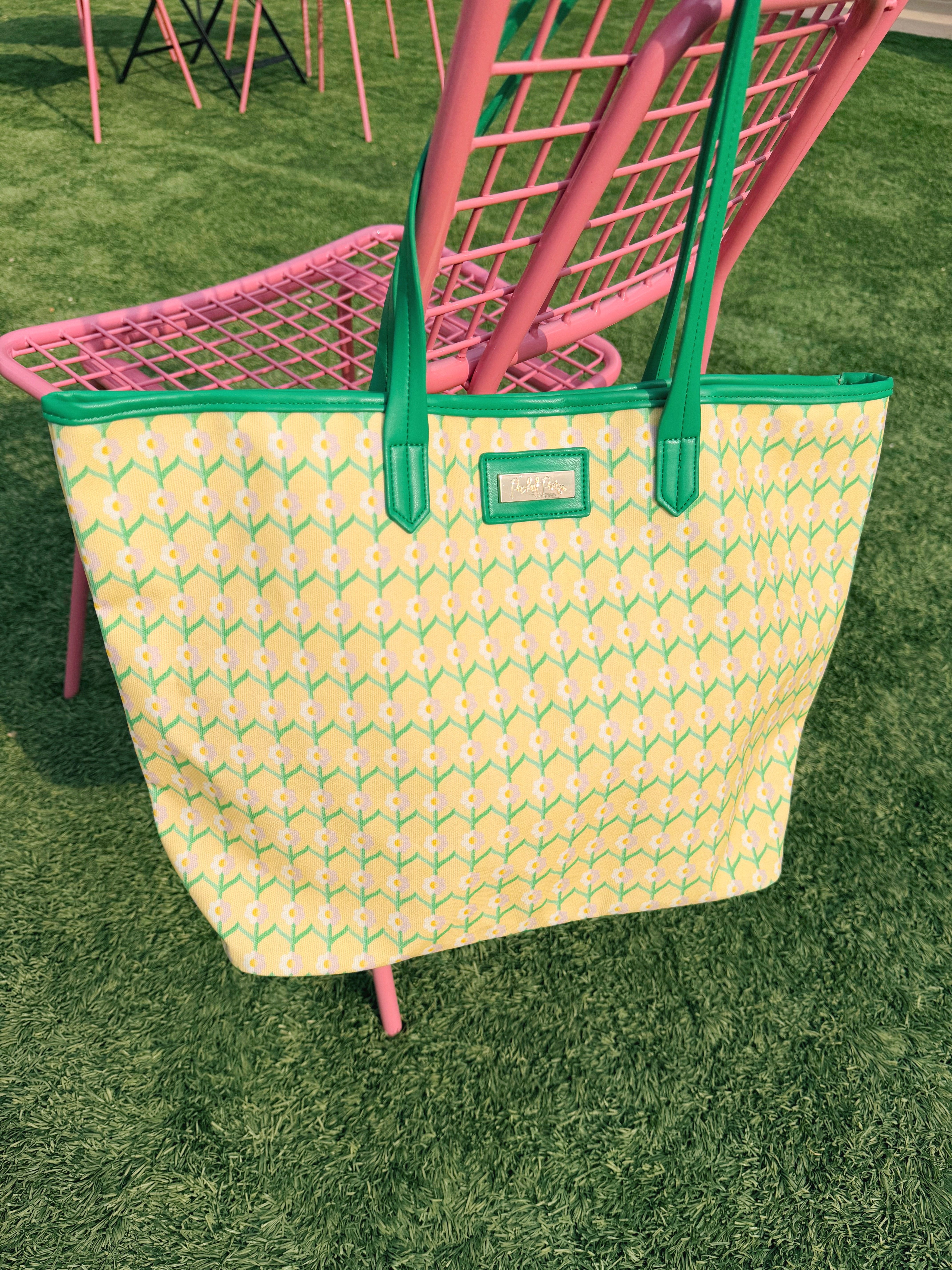 Packed Party Women's Floral Print Oversized Tote, Yellow