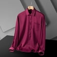 thumbnail image 3 of Mens Casual Button Down Shirts Solid Color Shirt Long Sleeve Business Non Ironing Shirt Overalls Streetwear, 3 of 3