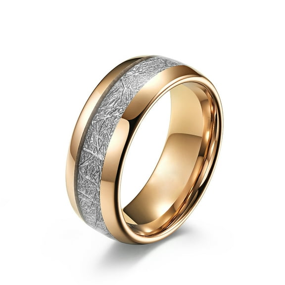 Rose Gold Plated 8mm Tungsten Carbide Mens Ring Men Wedding Band Man Ring