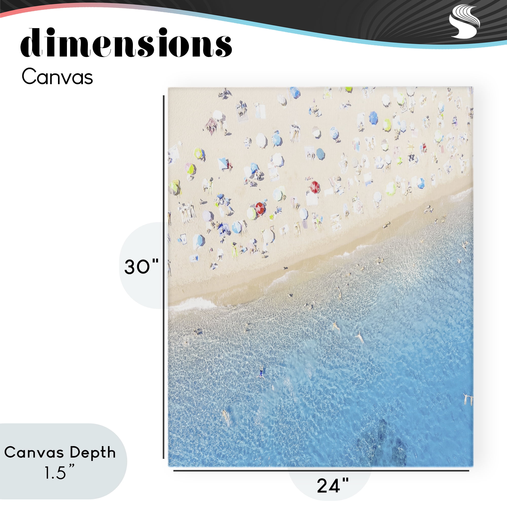 Stupell Industries Happy Beach in Summer Canvas Wall Art, design by Leah Straatsma