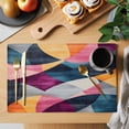 thumbnail image 2 of Colorful Abstract Placemats Set of 6 Modern Geometric Vintage Place Mats Indoor Wipeable Table Mats Washable Cloth Dining Table Placemats for Kitchen Holiday Party Home Decor 13x19 Inch, 2 of 9