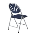 thumbnail image 3 of Scranton & Co Chaise Pliante en Plastique Bleu et Argent (Ensemble de 4), 3 of 9
