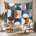 thumbnail image 2 of Navy Blue Tapestry for Bedroom Wall Hanging Tapestry, Middle Century Modern Geometric Abstract Art Ceiling Backdrop Tapestries Poster Blanket Wall Decor for Teens Room Living Room Dorm 55" x 73", 2 of 8