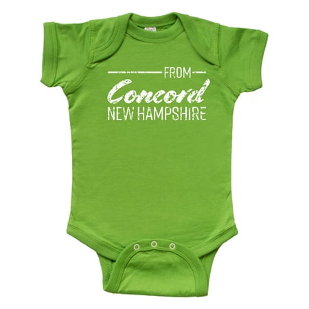 

Inktastic From Concord New Hampshire in White Distressed Text Gift Baby Boy or Baby Girl Bodysuit