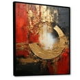 thumbnail image 2 of Designart "Fusion Spiral In Red And Gold II" Abstract Spirals Floater Framed Wall Art Living Room, 2 of 5