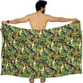thumbnail image 5 of LA LEELA Men's Swim Trunk Beachwear Sarong Pareo Wrap One Size Multi, Cockatoo Summer Vacation Aloha, 5 of 5