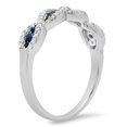 thumbnail image 2 of Dazzlingrock Collection 10K Blue Sapphire & White Diamond Swirl Wedding Band, White Gold, Size 5, 2 of 4