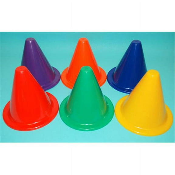 Everrich EVB-0026 7 Inch Vinyl Cone with Round Base - Set of 6