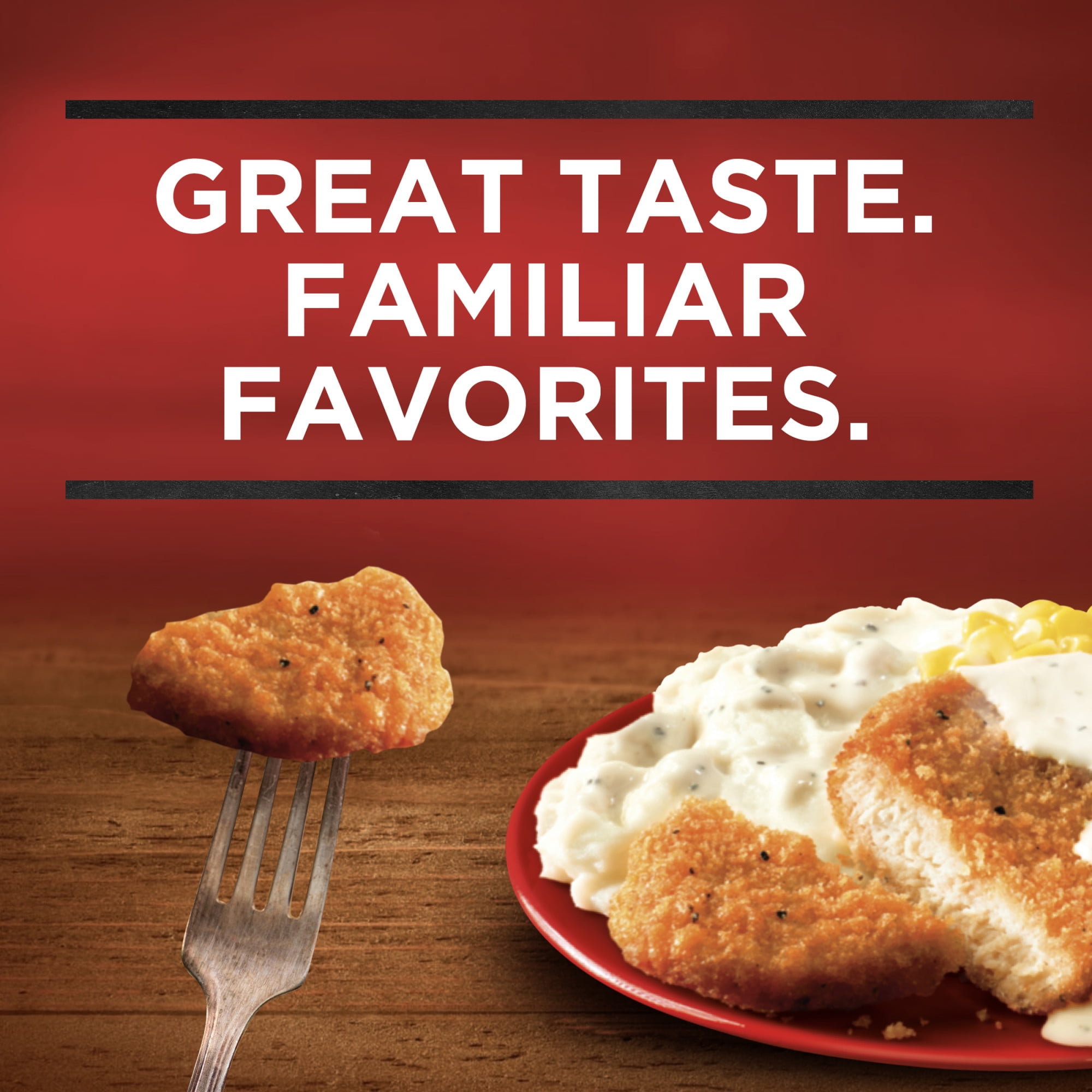 Banquet Chicken Fried Chicken with Mashed Potatoes, 11g Protein, Frozen Meal, 10.1 oz.