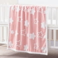 thumbnail image 2 of Manta para Bebé TCOYIWL Reversible Jacquard de Estrellas 84x109 cm Rosa, 2 of 8