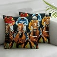thumbnail image 3 of nygtbtfer Horse Racing Decorative Throw Pillow Set of 2, Porch Outdoor Home Decor, Red Black Farmhouse Couch Cushion Case White, 3 of 7