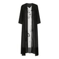 thumbnail image 3 of CHUANK Womens Summer Dresses Flowy Elegant Floral Print Plus Size Sleeveless Maxi Dress and Chiffon Coverups Two-Piece Set, 3 of 7